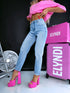 "BELFORT" MOM FIT jeans HM306-1 - BLUE